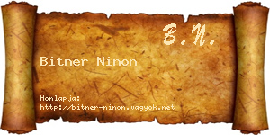 Bitner Ninon névjegykártya